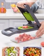 ⁦Hachoir à légumes multifonctionnel 14in1 , trancheur, mandoline, hachoir à oignons pour oignon, pomme de terre, tomate, concombre, carotte⁩ - الصورة ⁦4⁩