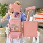 ⁦Ensemble de sacs d’école Kawai pour adolescents 4Pcs V3 CLBD Rose – محفظة 4 قطع كاواي وردي⁩ - الصورة ⁦3⁩