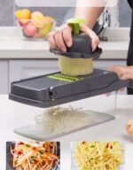 ⁦Hachoir à légumes multifonctionnel 14in1 , trancheur, mandoline, hachoir à oignons pour oignon, pomme de terre, tomate, concombre, carotte⁩ - الصورة ⁦3⁩