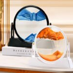 ⁦Sablier 3D en Verre rond 12 pouces pour la décoration de la maison⁩ - الصورة ⁦4⁩