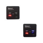 ⁦Convertisseur de tension en voiture avec surveillance de puissance 150 watts, 12 volts, 2 USB, 1 USB type C et 2 prises⁩ - الصورة ⁦4⁩