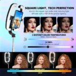 ⁦Perche à Selfie Extensible avec Support pour Téléphone et Lampe LED - عصا سيلفي مع إضاءة مدمجة ويد تحكم⁩ - الصورة ⁦2⁩