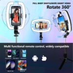 ⁦Perche à Selfie Extensible avec Support pour Téléphone et Lampe LED - عصا سيلفي مع إضاءة مدمجة ويد تحكم⁩ - الصورة ⁦5⁩