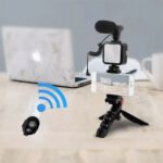 ⁦Kit d'enregistrement vidéo pour smartphone et appareil photo avec microphone à LED intégré - طقم تصورير إحترافي مع ميكروفون وإضاءة مدمجة⁩ - الصورة ⁦2⁩