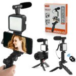 Kit d'enregistrement vidéo pour smartphone et appareil photo avec microphone à LED intégré - طقم تصورير إحترافي مع ميكروفون وإضاءة مدمجة