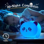 ⁦Lampe Tactile en Silicone Rechargeable USB - Veilleuse Enfant Panda⁩ - الصورة ⁦2⁩