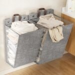 ⁦Panier à linge mural pliable pour vêtements sales, rangement pour linge, grande capacité⁩ - الصورة ⁦3⁩