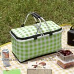 ⁦Panier de pique-nique a isolation thermique pliable portable avec couvercle et poignée en aluminium⁩ - الصورة ⁦2⁩