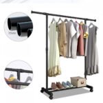 ⁦Penderie Mobile Double Barres Extensible Hauteur réglable avec 4 Roulettes  V6⁩ - الصورة ⁦3⁩