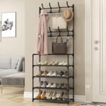 ⁦Étagère De Chaussures et Porte-manteau 4 Étages crochets - رف أحذية ومعاطف مع خطافات من 4 طبقات⁩ - الصورة ⁦6⁩