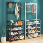 ⁦Étagère De Chaussures et Porte-manteau 4 Étages crochets - رف أحذية ومعاطف مع خطافات من 4 طبقات⁩ - الصورة ⁦2⁩