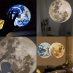 ⁦Lampe de lune projecteur veilleuse 360° lumière de projection de lune éclairage de charge USB⁩ - الصورة ⁦2⁩