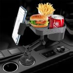⁦Plateau et Porte-Gobelet avec Support Téléphone pour Voiture - حامل مأكولات ومشروبات مع موضع للهاتف⁩ - الصورة ⁦2⁩