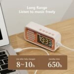 ⁦Réveil Bluetooth Rétro avec Haut-Parleur et Fonction IPX5 – ساعة منبه بلوتوث مع مكبر صوت⁩ - الصورة ⁦6⁩