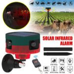 Répulsif pour animeux Capteur de mouvement à énergie solaire, alarme sonore et lumineuse 6 LED -  مستشعر حركة يعمل بالطاقة الشمسية لطارد الحيوانات