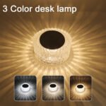 ⁦Lampe de Table en Cristal à Gradation tactile, Veilleuse Rechargeable par USB⁩ - الصورة ⁦3⁩
