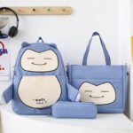 ⁦Ensemble de Sacs Snorlax 3Pcs Design Kawaii Bleu - حقيبة مدرسية 3 قطع لون أزرق⁩ - الصورة ⁦2⁩