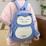 ⁦Ensemble de Sacs Snorlax 3Pcs Design Kawaii Bleu - حقيبة مدرسية 3 قطع لون أزرق⁩ - الصورة ⁦3⁩