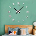⁦Horloge Murale Romain 3D pour Salon Chambre Décorations Moderne - Silver⁩ - الصورة ⁦3⁩