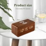 ⁦Réveil numérique de bureau en bois avec socle de charge sans fil Qi⁩ - الصورة ⁦6⁩