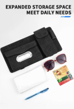 ⁦Sac de rangement universel pour pare-soleil de voiture avec étui à lunettes, porte⁩ - الصورة ⁦3⁩