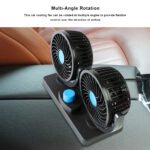 ⁦Double Ventilateur électrique pour voiture 2 vitesses rotatif à 360 degrés⁩ - الصورة ⁦4⁩