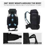 ⁦Sac à dos de randonnée tactique URUS 80L SDM09⁩ - الصورة ⁦5⁩