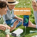 ⁦Lampe de bureau rechargeable sans fil avec réveil LED et power bank 10 000 mAh - مصباح مكتب ومصباح مع شاحن متنقل⁩ - الصورة ⁦5⁩