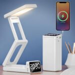Lampe de bureau rechargeable sans fil avec réveil LED et power bank 10 000 mAh - مصباح مكتب ومصباح مع شاحن متنقل