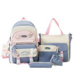 ⁦Ensemble de sacs d’école Kawai pour adolescents 5Pcs Xin Pin Shang Bleu – محفظة 5 قطع كاواي أزرق⁩ - الصورة ⁦3⁩