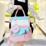 ⁦Ensemble de sacs d’école Kawai pour Enfants 2Pcs Avec Pochette Rose – محفظة 2 قطع كاواي مع محفظة صغيرة وردي⁩ - الصورة ⁦3⁩