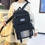 ⁦Ensemble de sacs d’école Kawai pour adolescents 4Pcs HAOLIDA V1 Noir – محفظة 4 قطع كاواي أسود⁩ - الصورة ⁦5⁩
