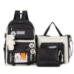 ⁦Ensemble de sacs d’école Kawai pour adolescents 4Pcs HAOLIDA V1 Noir – محفظة 4 قطع كاواي أسود⁩ - الصورة ⁦4⁩