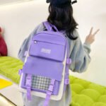 ⁦Ensemble de sacs d’école Kawai pour adolescents 4Pcs HAOLIDA V1 Mauve – محفظة 4 قطع كاواي بنفسجي⁩ - الصورة ⁦4⁩