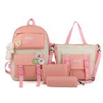 ⁦Ensemble de sacs d’école Kawai pour adolescents 4Pcs HAOLIDA V2 Rose – محفظة 4 قطع كاواي وردي⁩ - الصورة ⁦4⁩