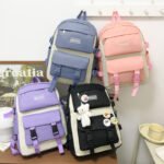⁦Ensemble de sacs d’école Kawai pour adolescents 4Pcs HAOLIDA V2 Mauve – محفظة 4 قطع كاواي بنفسجي⁩ - الصورة ⁦3⁩