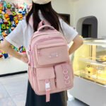 ⁦Sacs à dos d'école Style Décontracté XHD Rose - حقيبة ظهر مدرسية وردي⁩ - الصورة ⁦4⁩