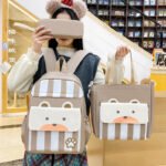 ⁦Ensemble de sacs d’école Kawai pour adolescents 3Pcs Ours Beige – محفظة 3 قطع كاواي بيج⁩ - الصورة ⁦3⁩