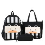 ⁦Ensemble de sacs d’école Kawai pour adolescents 3Pcs Ours Noir – محفظة 3 قطع كاواي أسود⁩ - الصورة ⁦3⁩