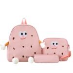 ⁦Ensemble de sacs d’école Kawai pour adolescents 3Pcs Language Rose – محفظة 3 قطع كاواي وردي⁩ - الصورة ⁦2⁩