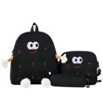 ⁦Ensemble de sacs d’école Kawai pour adolescents 3Pcs Language Noir – محفظة 3 قطع كاواي أسود⁩ - الصورة ⁦2⁩