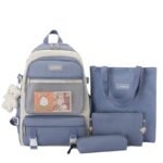 ⁦Ensemble de sacs d’école Kawai pour adolescents 4Pcs V3 CLBD Bleu – محفظة 4 قطع كاواي أزرق⁩ - الصورة ⁦4⁩