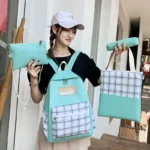 ⁦Ensemble de sacs d’école Kawai pour adolescents 4Pcs CLBD V4 Vert – محفظة 4 قطع كاواي أخضر⁩ - الصورة ⁦2⁩