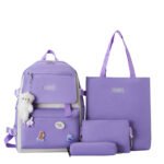 ⁦Ensemble de sacs d’école Kawai pour adolescents 4Pcs CLBD V1 Mauve – محفظة 4 قطع كاواي بنفسجي⁩ - الصورة ⁦3⁩
