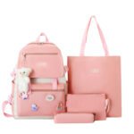 ⁦Ensemble de sacs d’école Kawai pour adolescents 4Pcs CLBD V1 Rose – محفظة 4 قطع كاواي وردي⁩ - الصورة ⁦3⁩