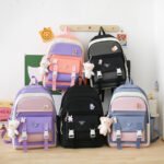 ⁦Ensemble de sacs d’école Kawai pour adolescents 5Pcs Guiyu V1 Rose – محفظة 5 قطع كاواي وردي⁩ - الصورة ⁦5⁩