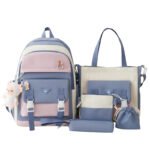 ⁦Ensemble de sacs d’école Kawai pour adolescents 5Pcs Guiyu V1 Bleu – محفظة 5 قطع كاواي أزرق⁩ - الصورة ⁦3⁩