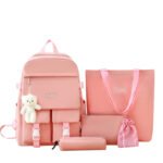 ⁦Ensemble de sacs d’école Kawai pour adolescents 5Pcs CLBD V2 Rose – محفظة 5 قطع كاواي وردي⁩ - الصورة ⁦5⁩