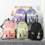 ⁦Ensemble de sacs d’école Kawai pour adolescents 4Pcs Guiyu V3 Rose – محفظة 4 قطع كاواي وردي⁩ - الصورة ⁦2⁩