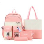 ⁦Ensemble de sacs d’école Kawai pour adolescents 4Pcs Guiyu V3 Rose – محفظة 4 قطع كاواي وردي⁩ - الصورة ⁦3⁩